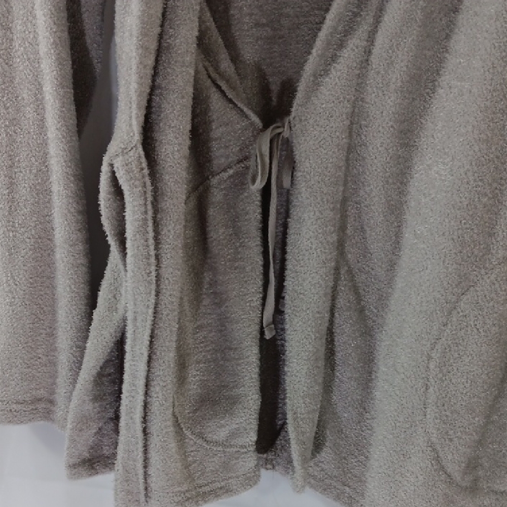 Muk Luks Cardigan Women's Size Medium Soft Taupe Wrap Front Closure - Picture 6 of 9